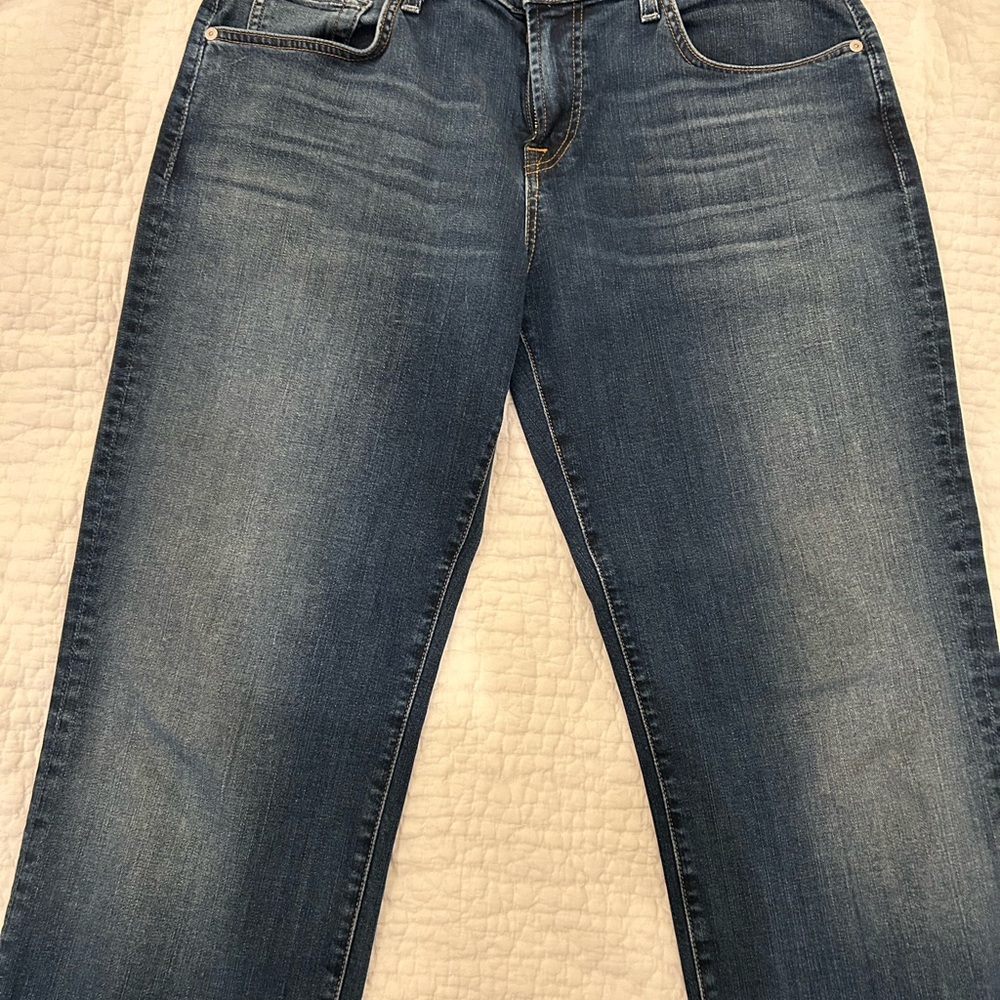 7 For All Mankind High Rise Blue Jeans - Picture 2 of 5